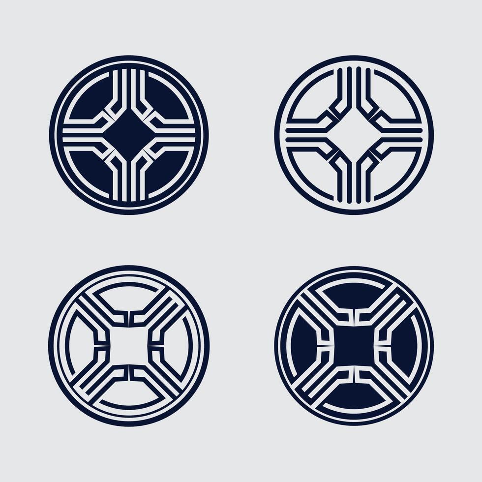 Business icon and logo design graphic cros route vector