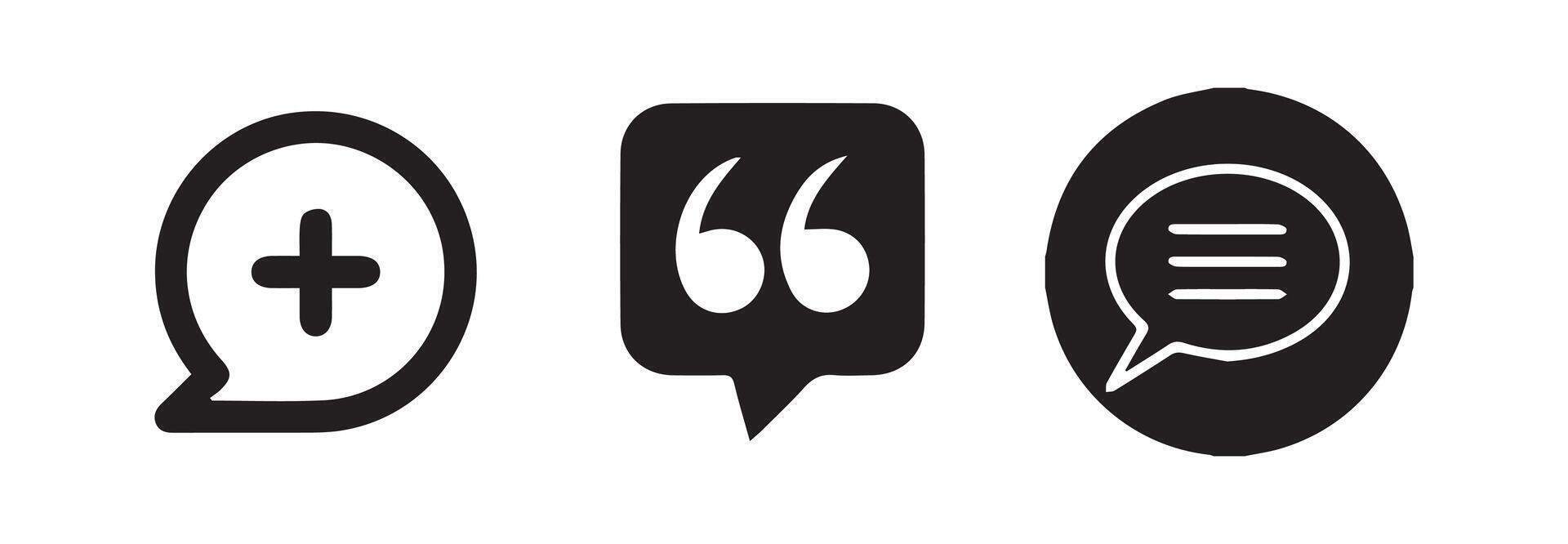 Chat bubble set outline isolated on white background. Chat icon.Line chat icons vector