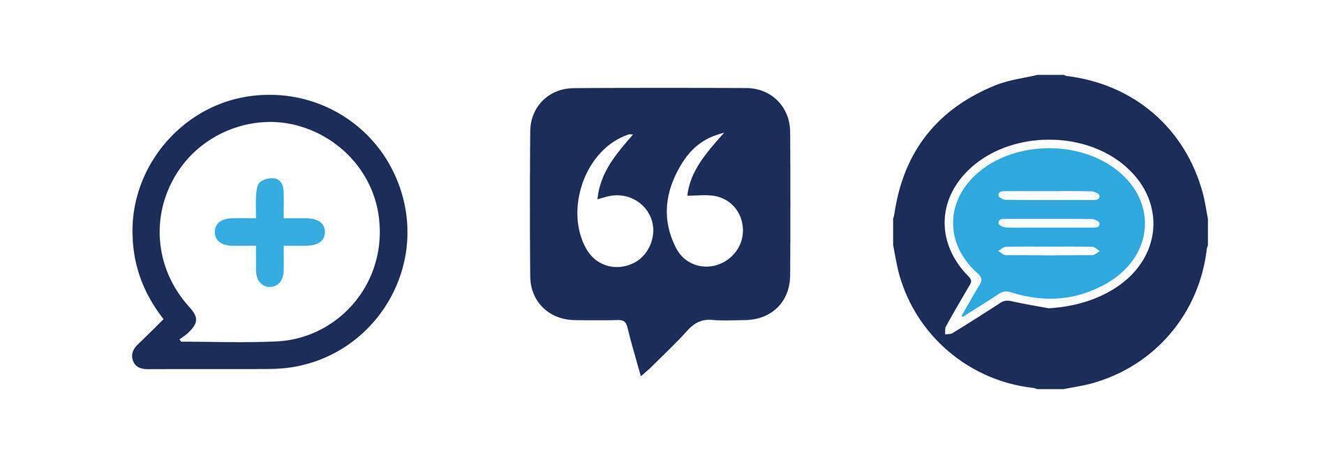Chat icons. Speech bubble symbol. Illustration EPS 10 vector
