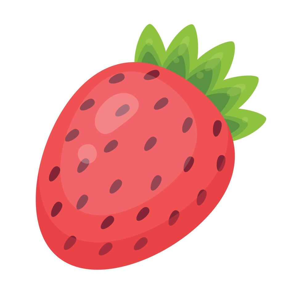 Ripe strawberry. illustration in flat style vector