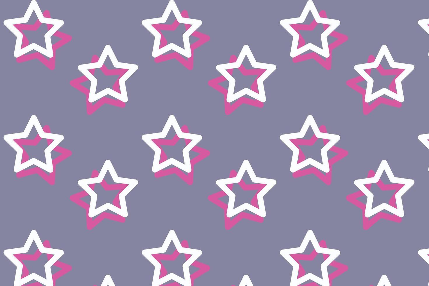 Seamless pattern of white and pink stars vector