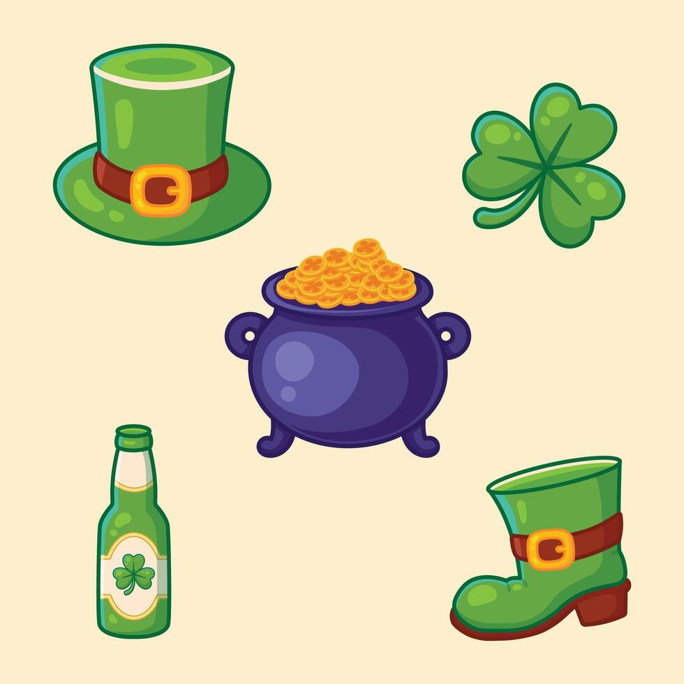 Set of elements for St Patrick's day. illustration vector