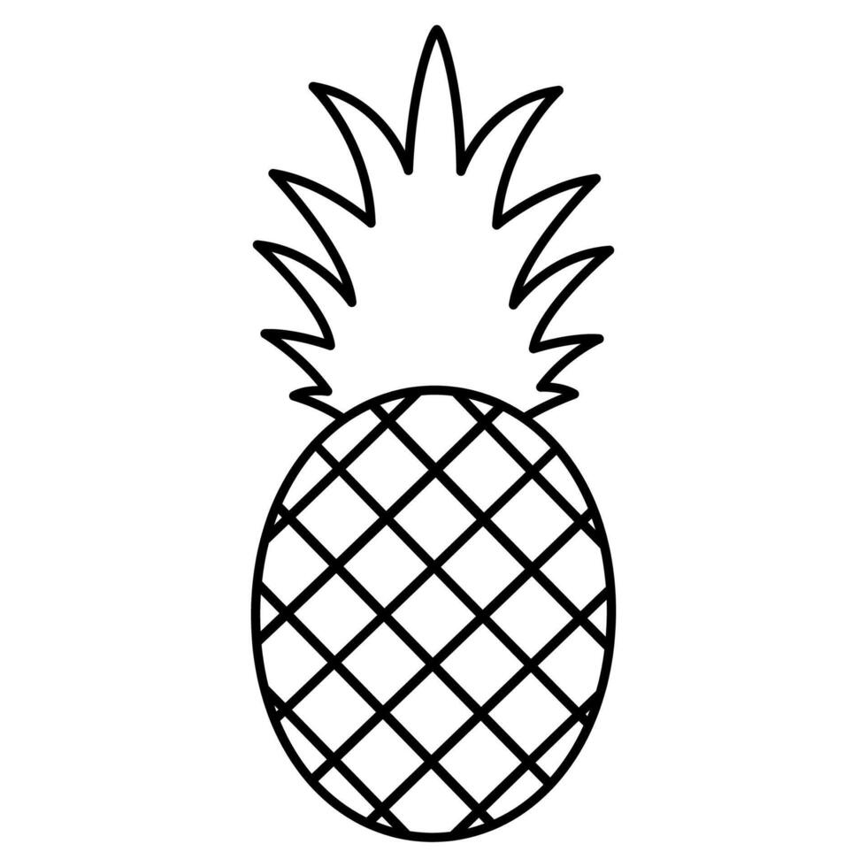 Ripe pineapple. outline illustration vector