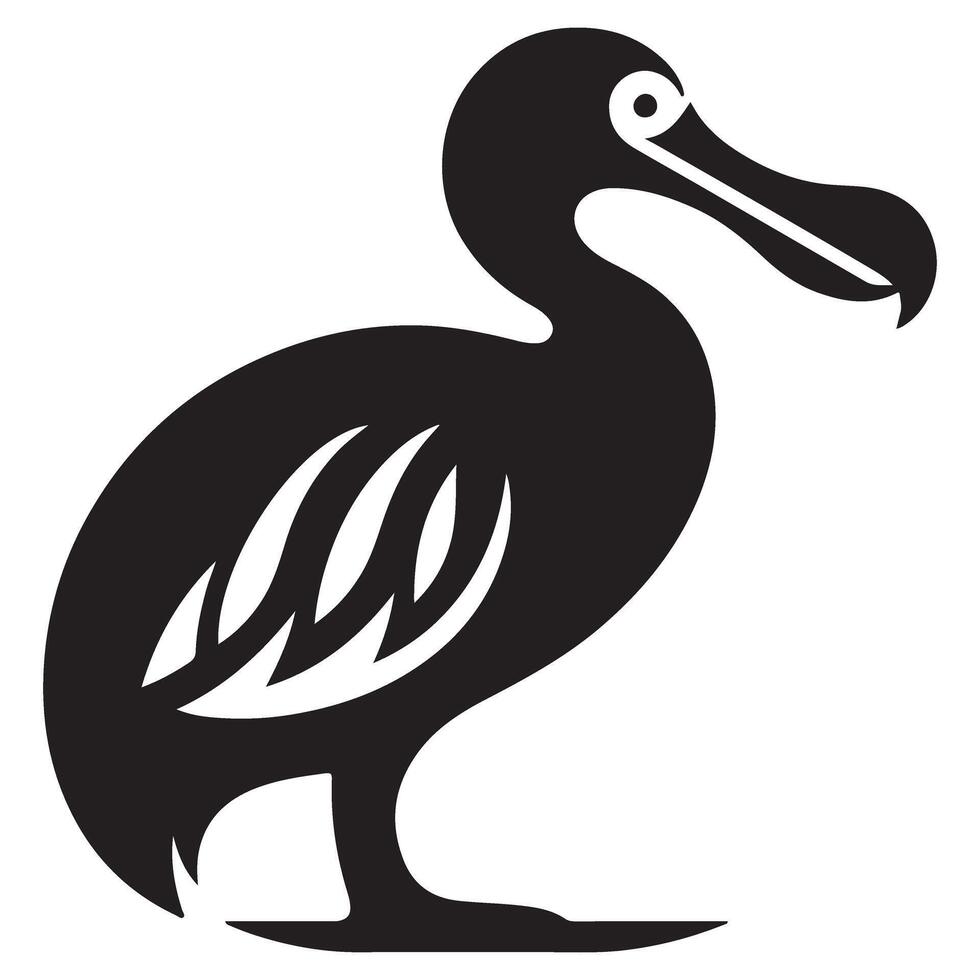 Elegant Dodo Bird Silhouette Illustration vector