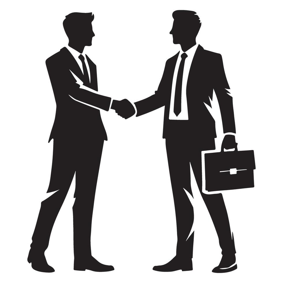 Businessmen Handshake Silhouette Illustration vector