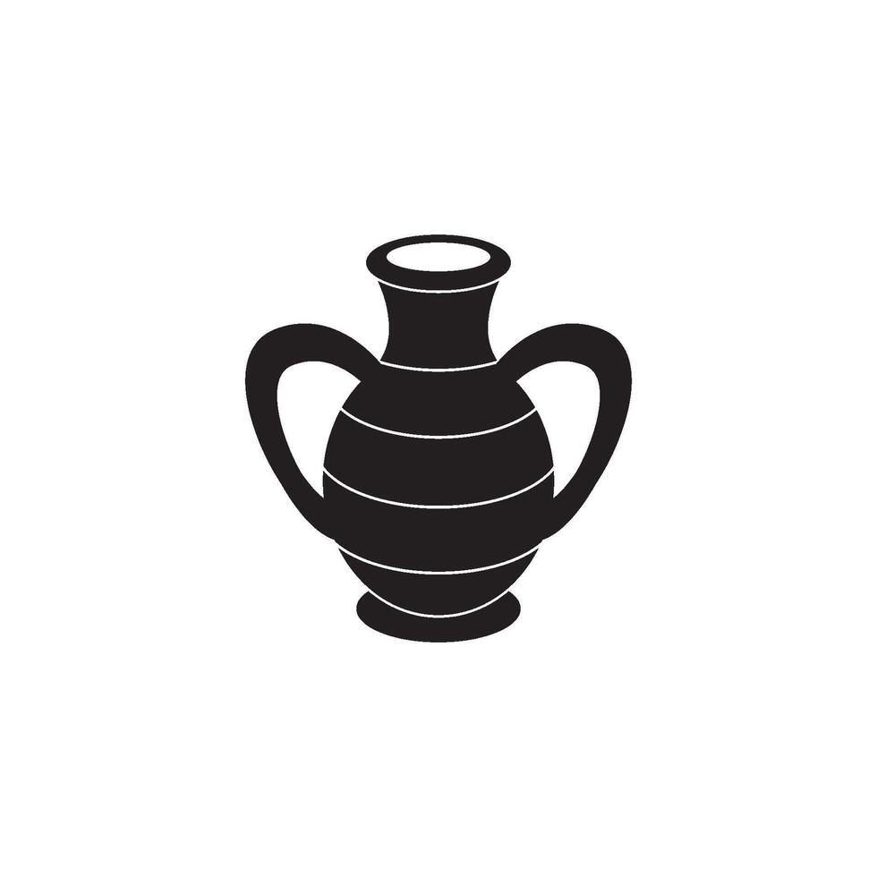 An old black vase icon on a white background vector