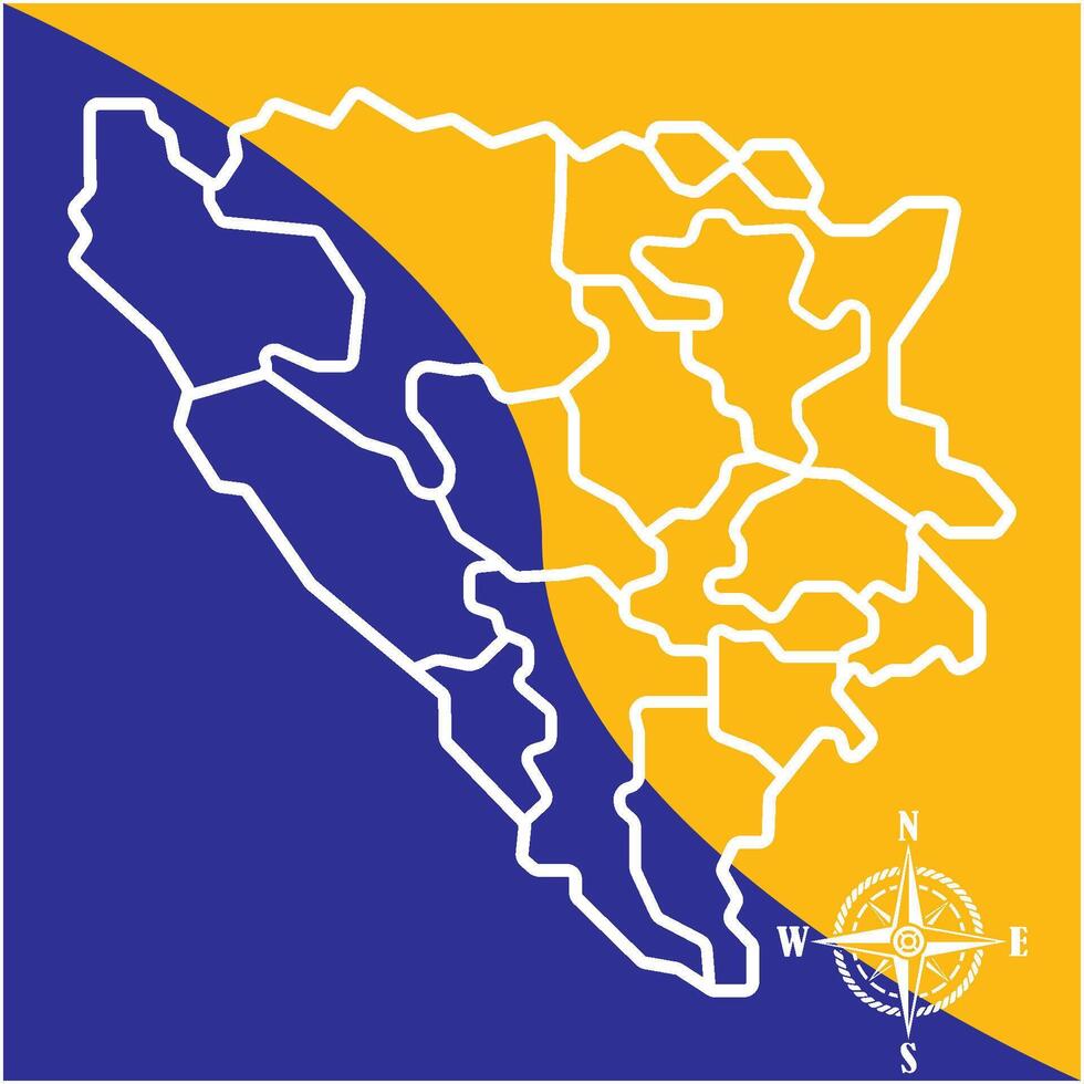 The map of bosnia and the country's flag vector