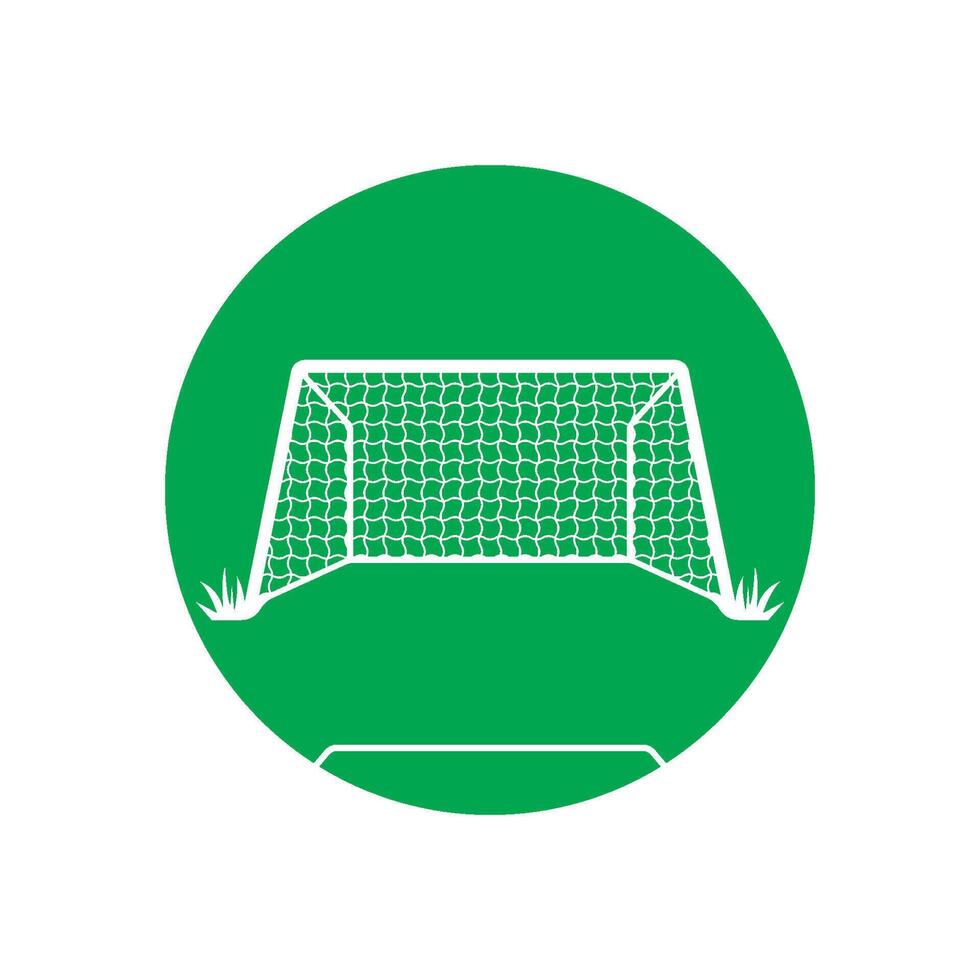 A green soccer goal with a net on it vector
