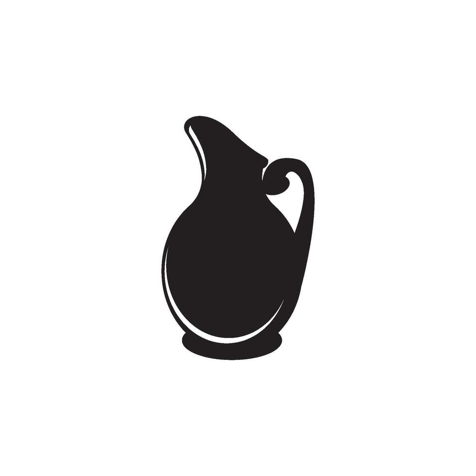 A black and white illustration of a pitcher vector