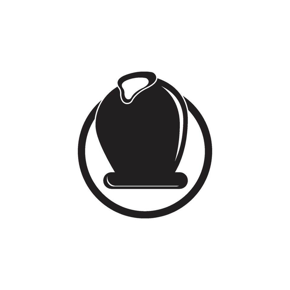 A black and white logo for a coffee pot vector