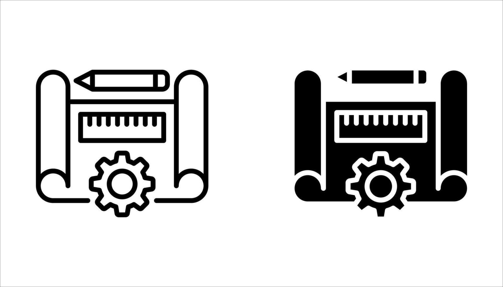 blueprint icon set. vector