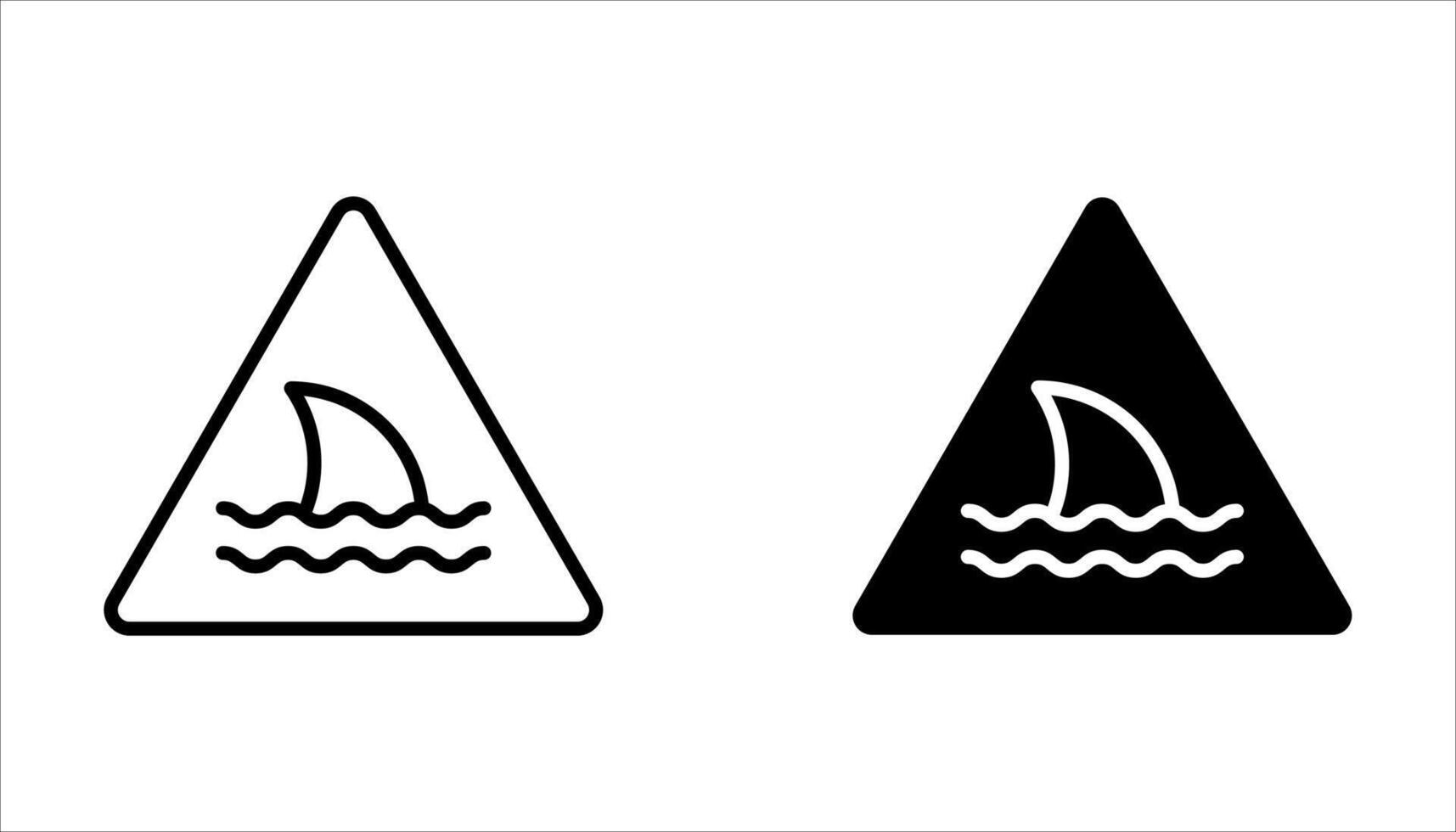 shark fin icon set, vector