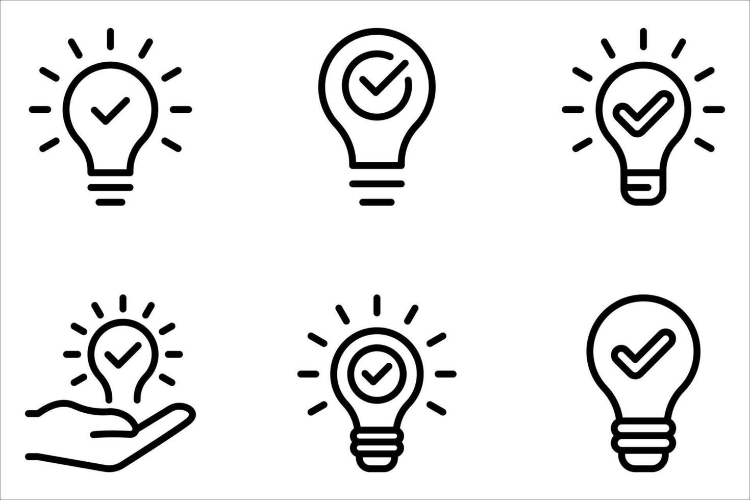 creative bulb icon set, vector