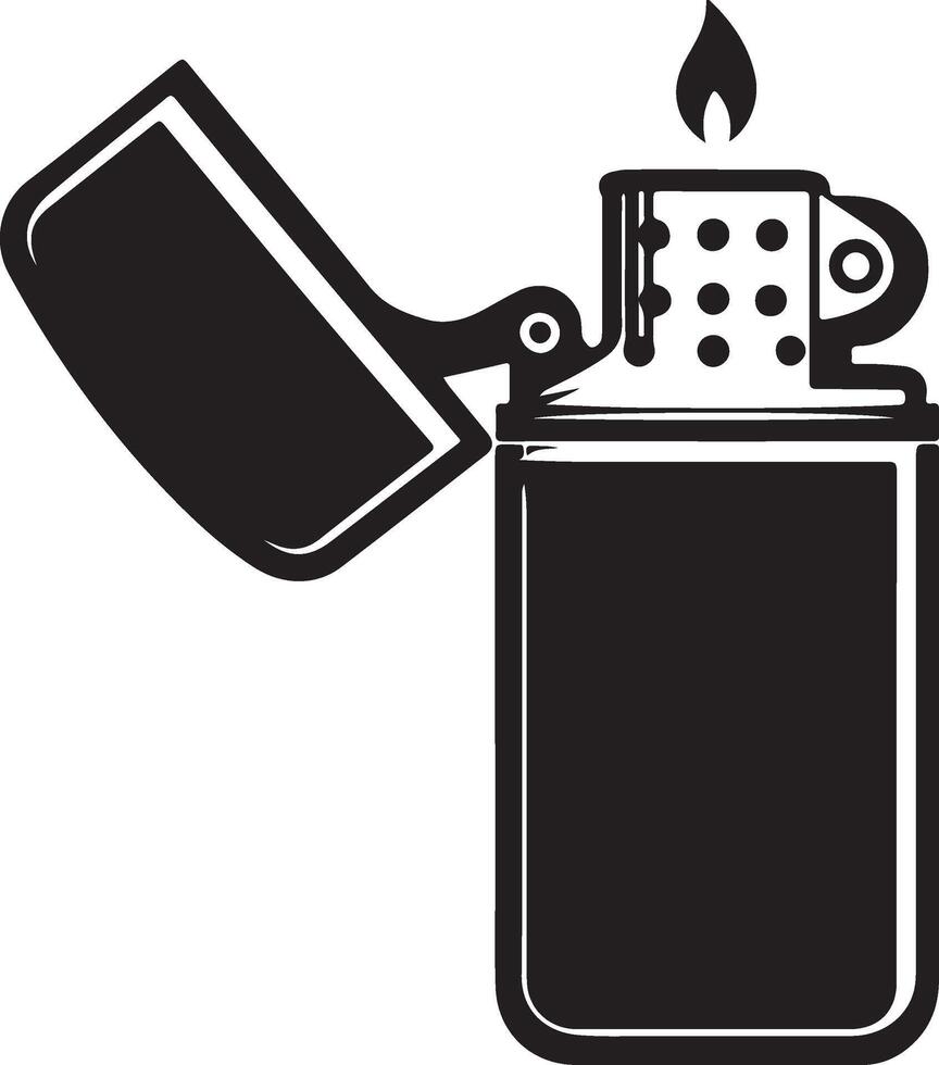 gas lighter silhouette vector