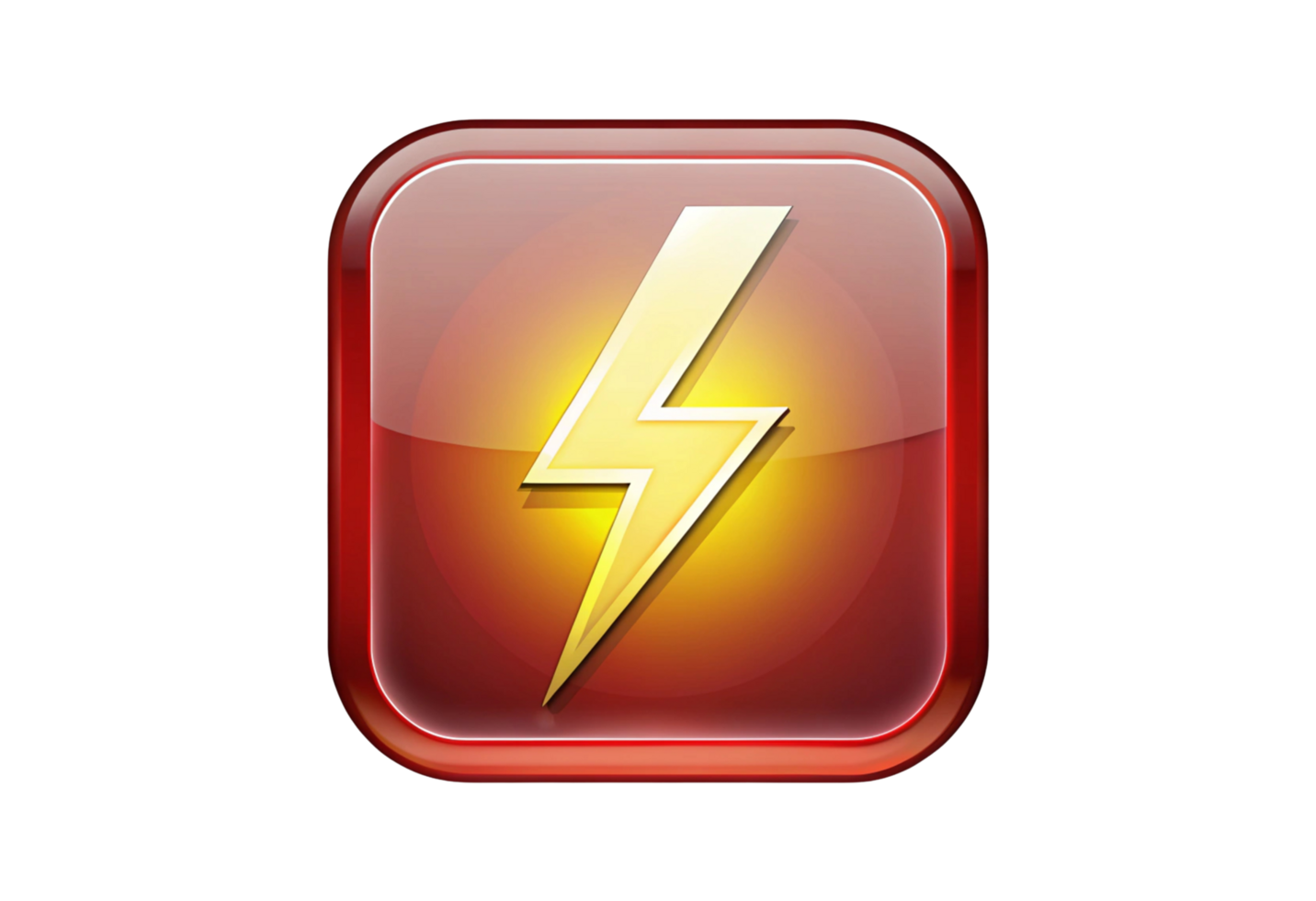 a red lightning bolt icon on a transparent background png