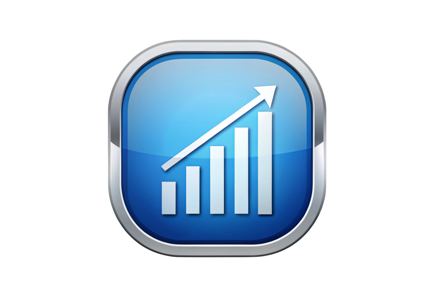 blue button with a graph on it png