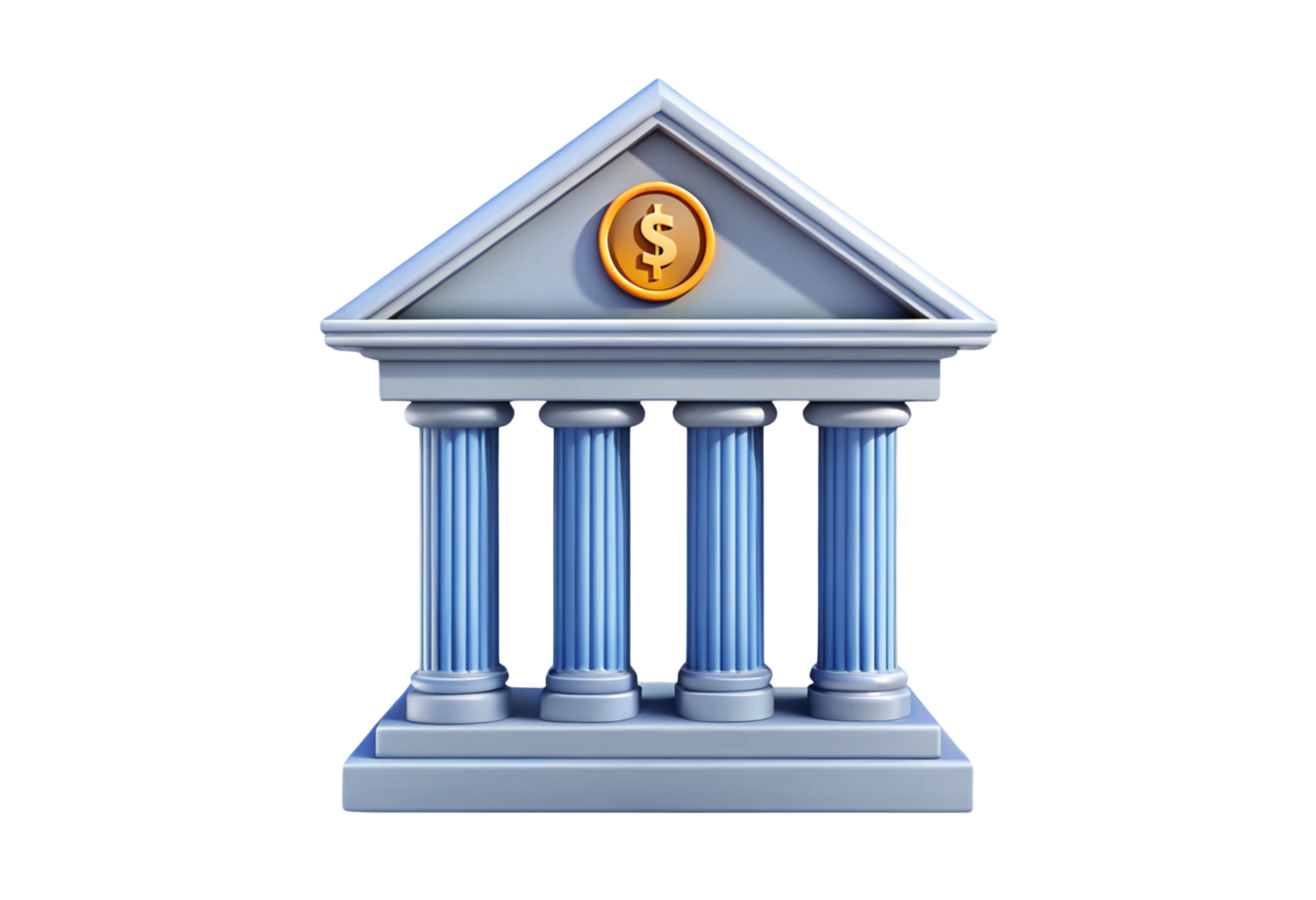 a bank building with a coin on top png