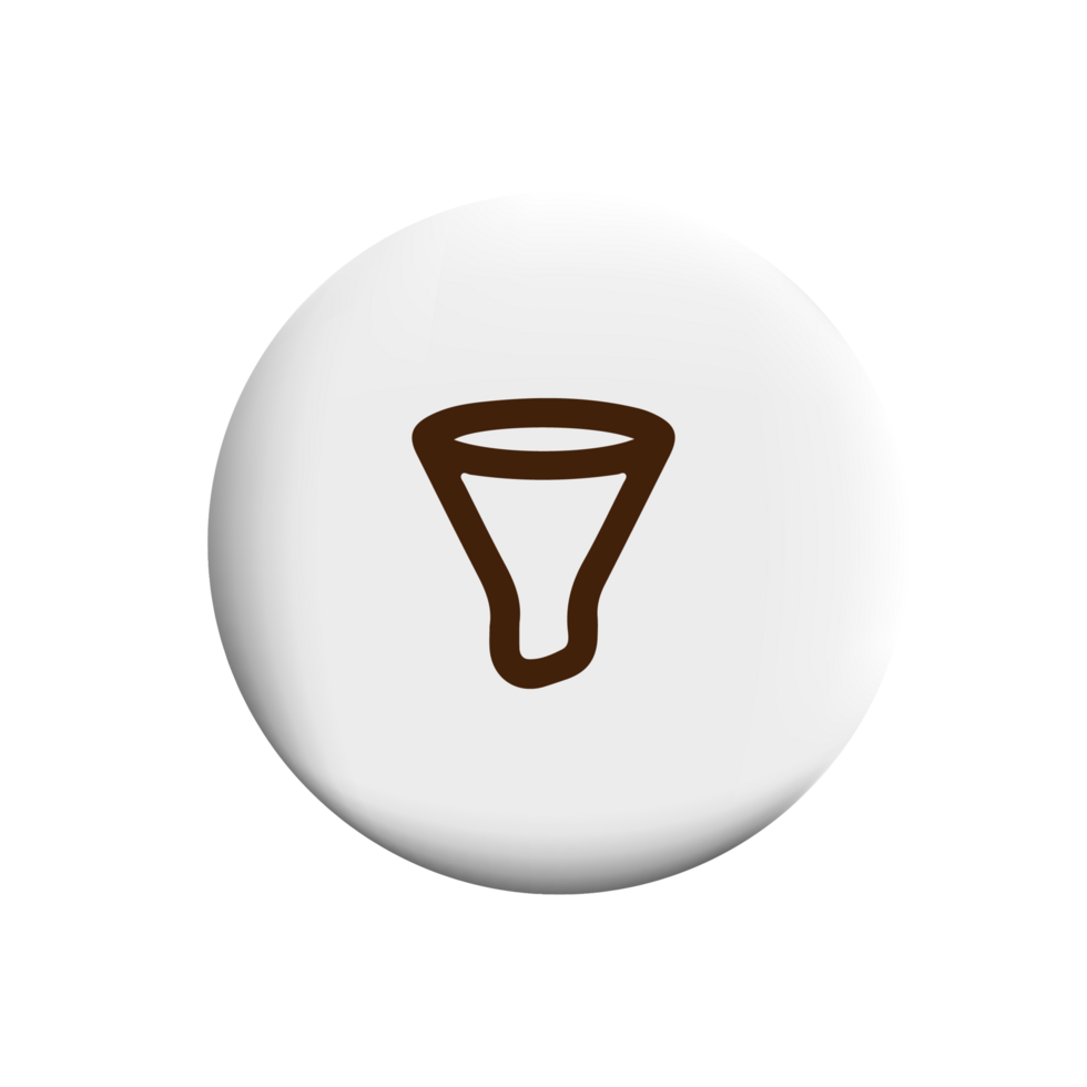 A funnel icon on a white button png