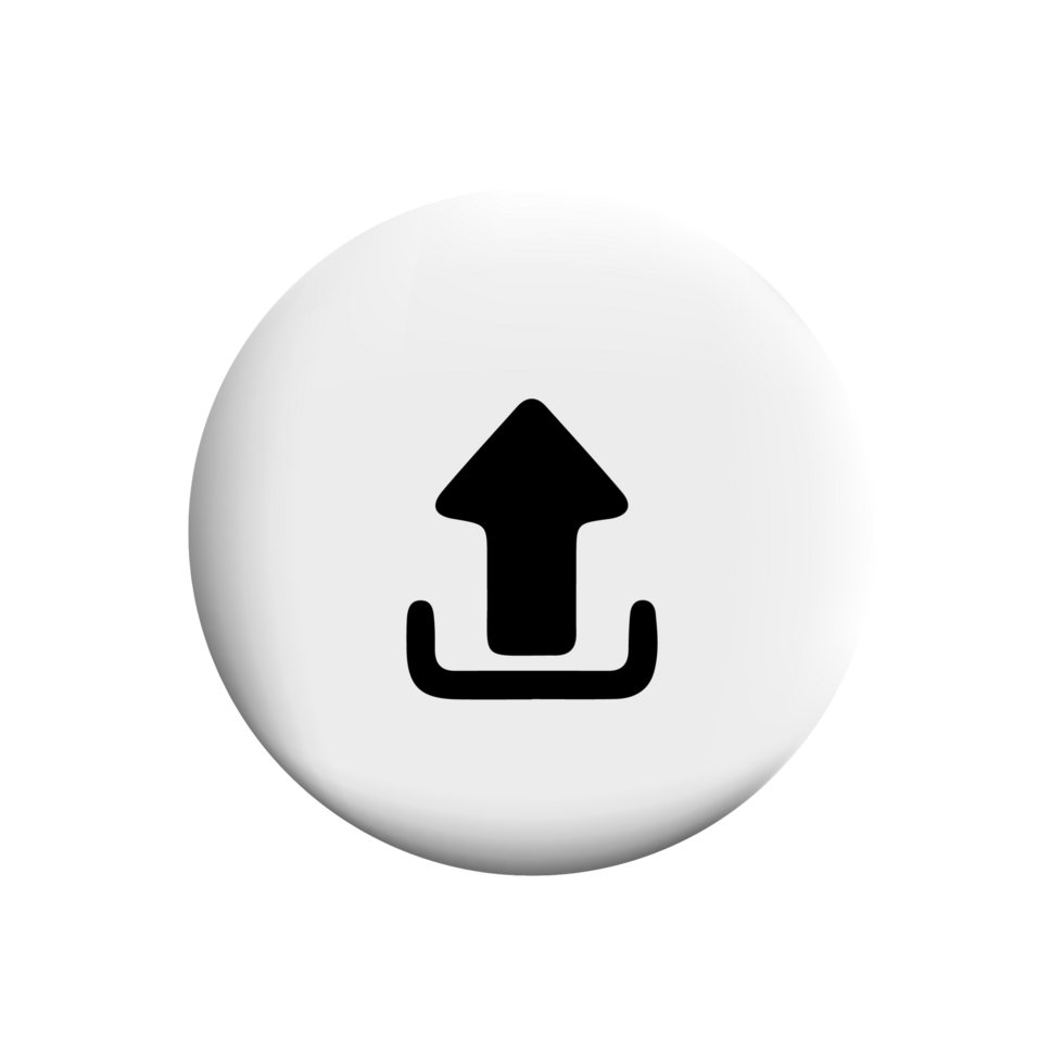 White button with an arrow pointing up on a black background png
