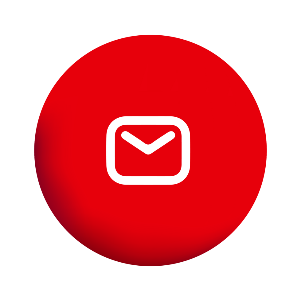 A red circle with an email icon on it png