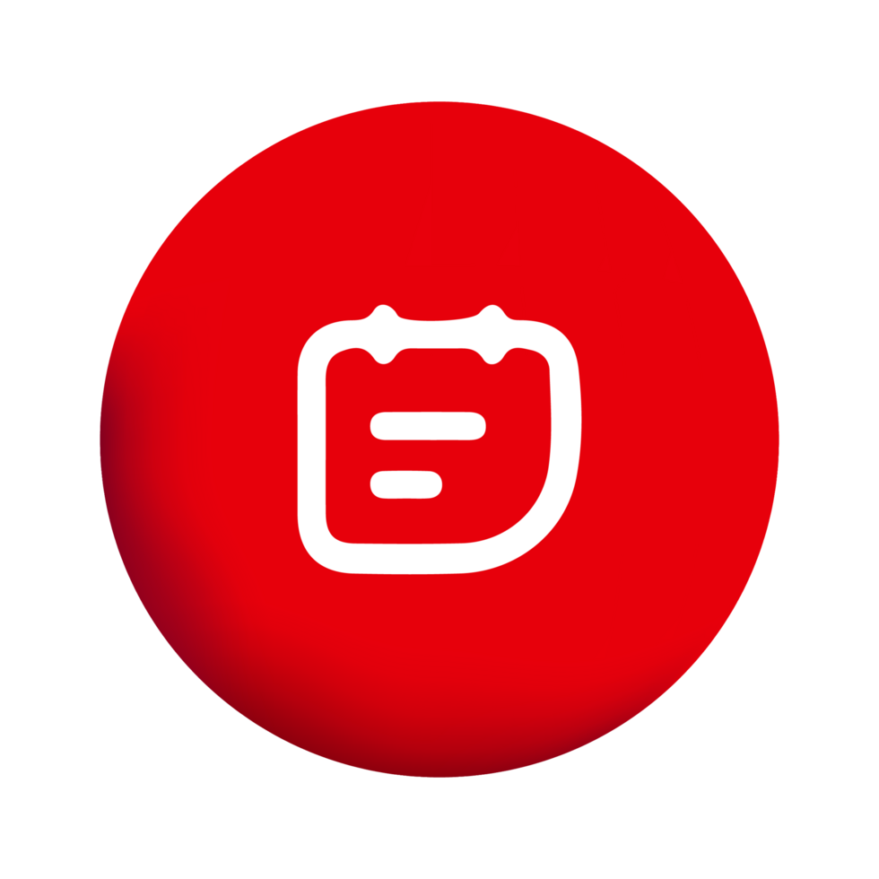 A red button with a white letter b png