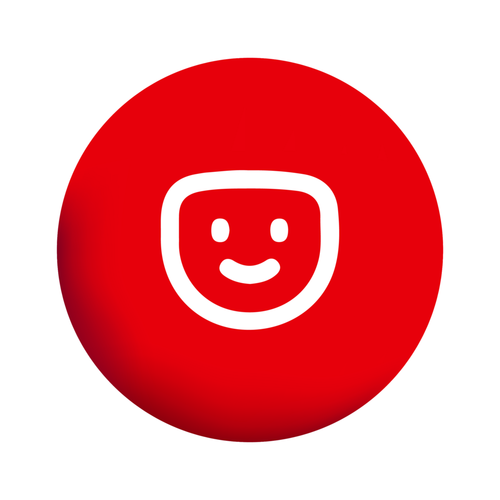 A red circle with a smiley face on it png