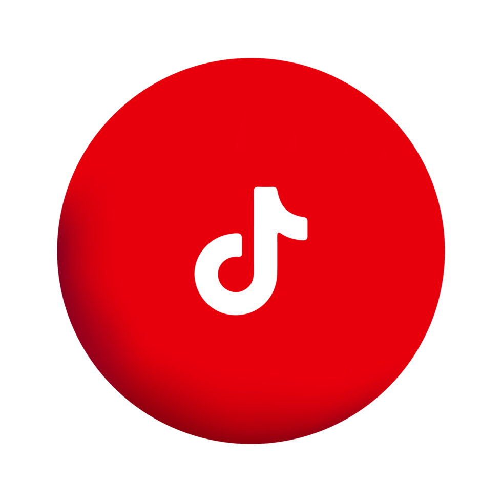 Tik tok logo on a red circle png