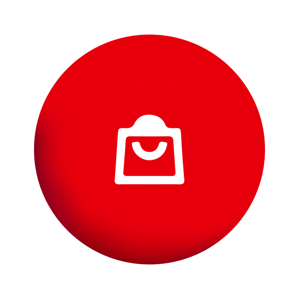 Bag icon on on red circle shape png