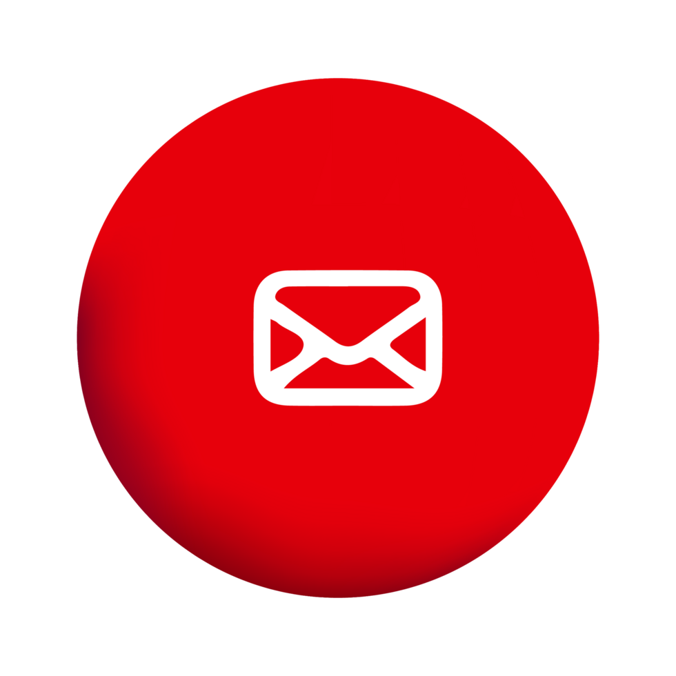 Email icon on a red circle png