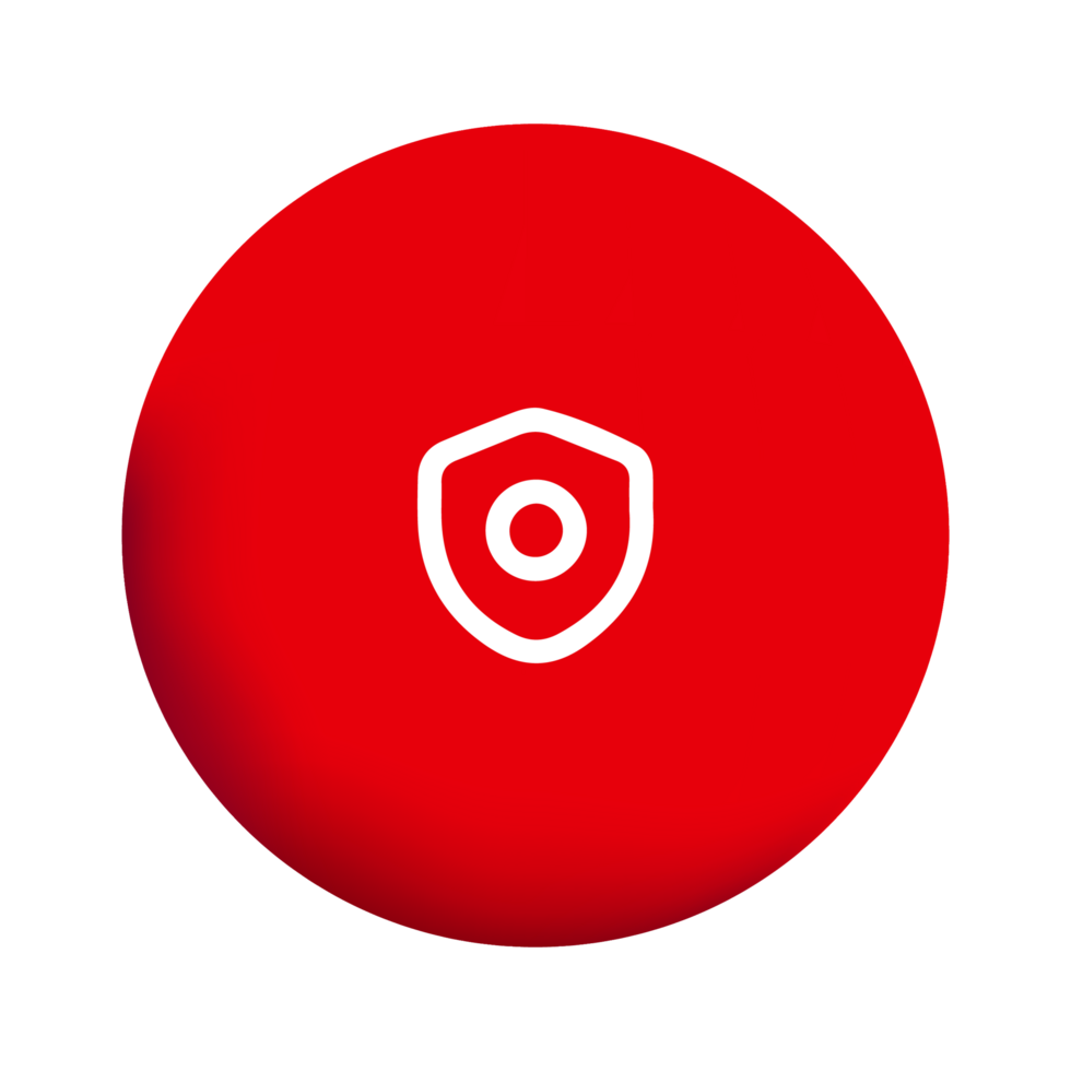 A red circle with a white shield on it png