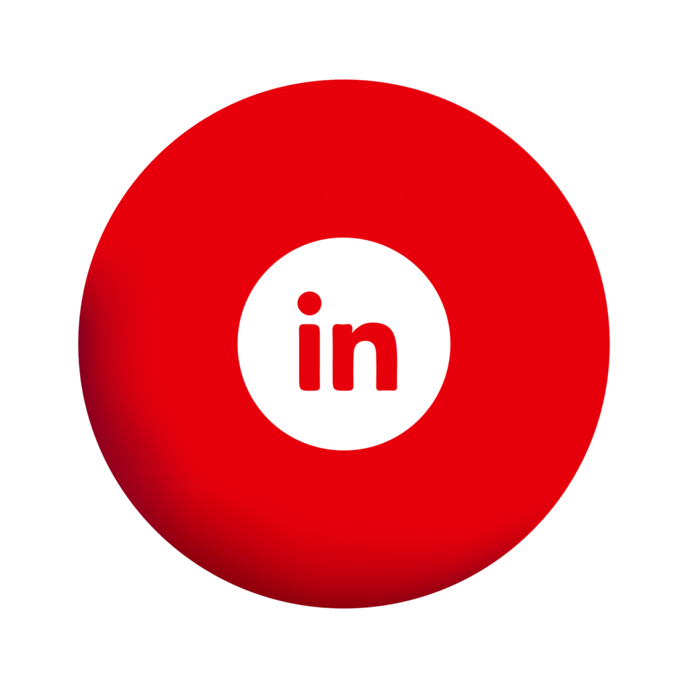 A red circle with the word linked on it png