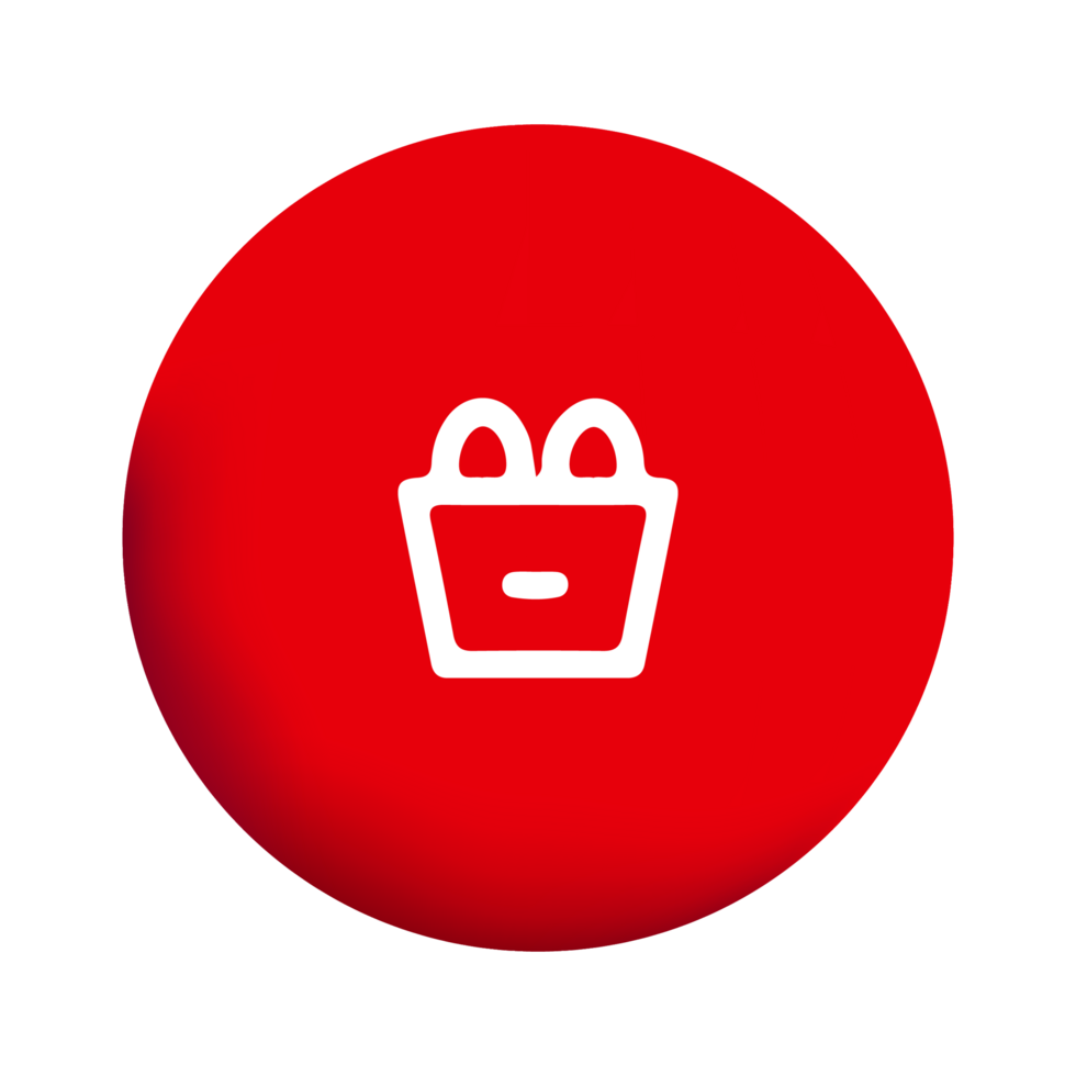 A red circle with a shopping bag icon png