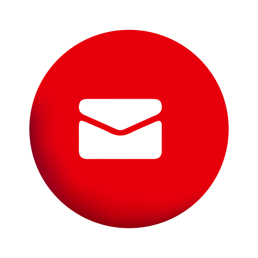 A red circle with an envelope icon png