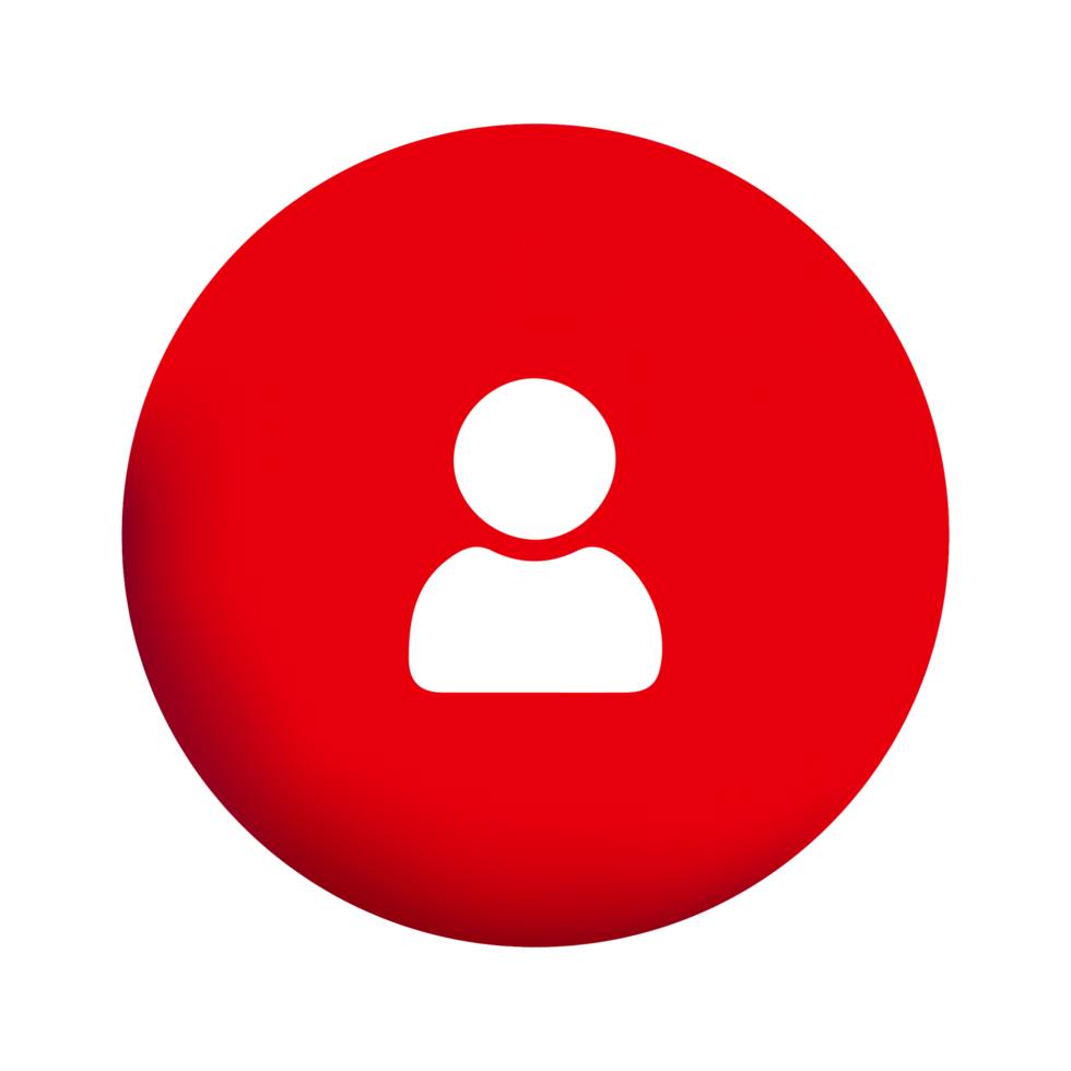 A red circle with a person icon on it png