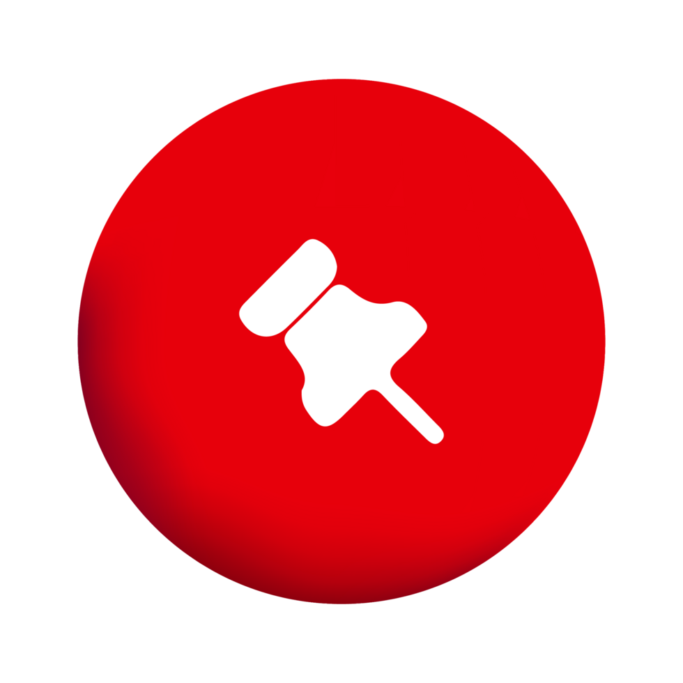 A red button with a white icon on it png