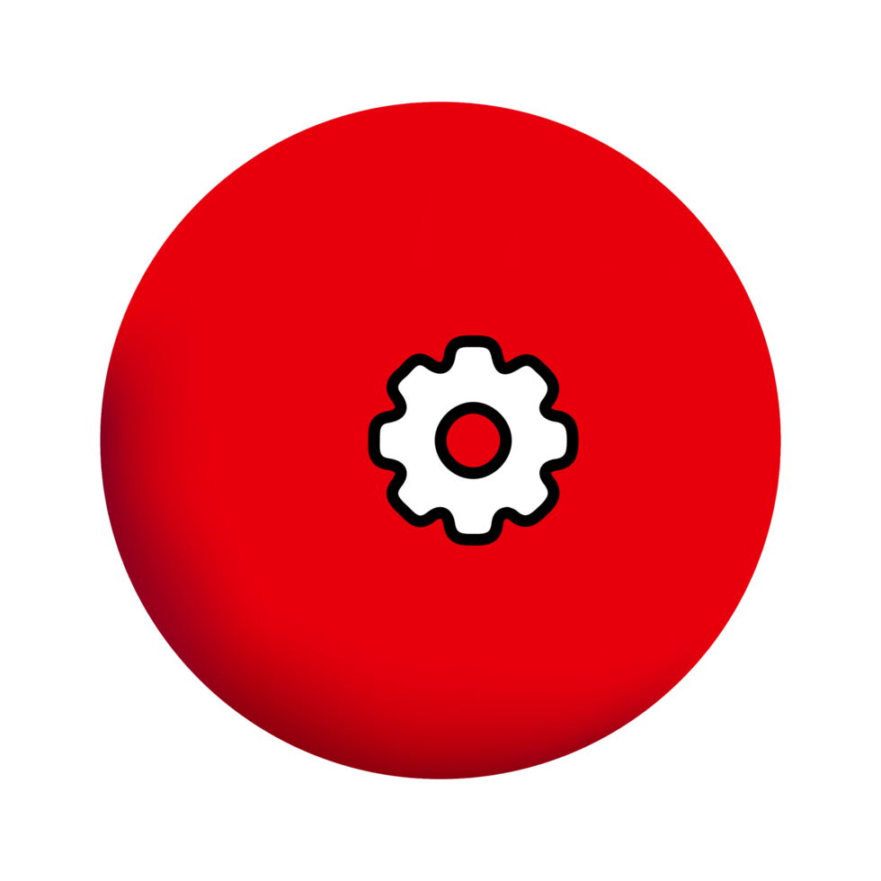 A red ball with a gear in the center png