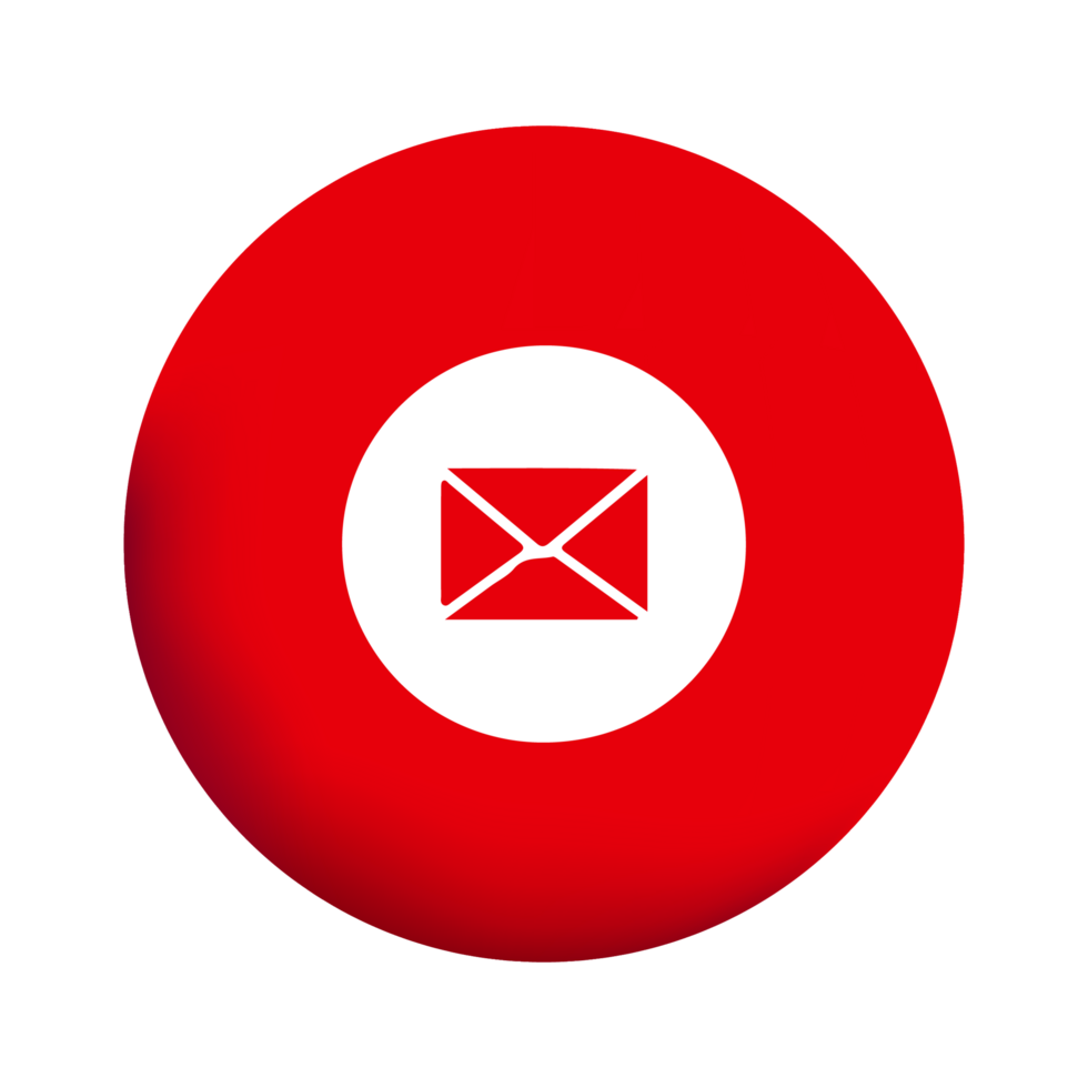 A red and white envelope icon on a black background png