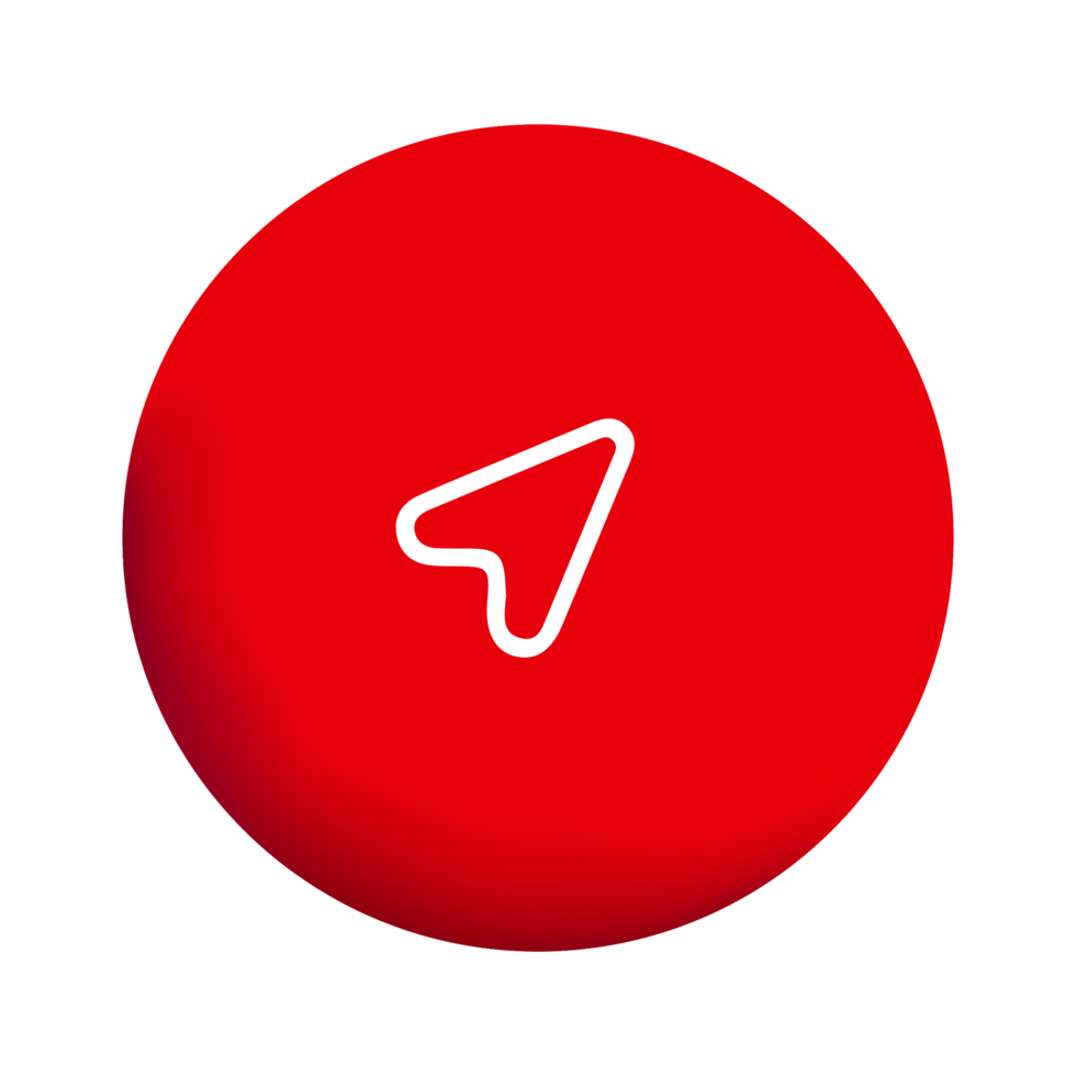 A red circle with a white arrow on it png