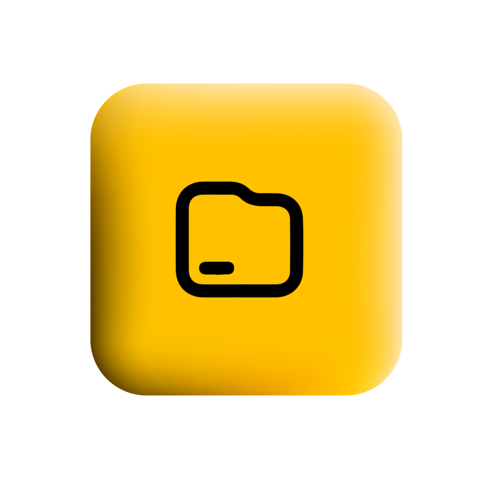 A yellow square button with a black icon png
