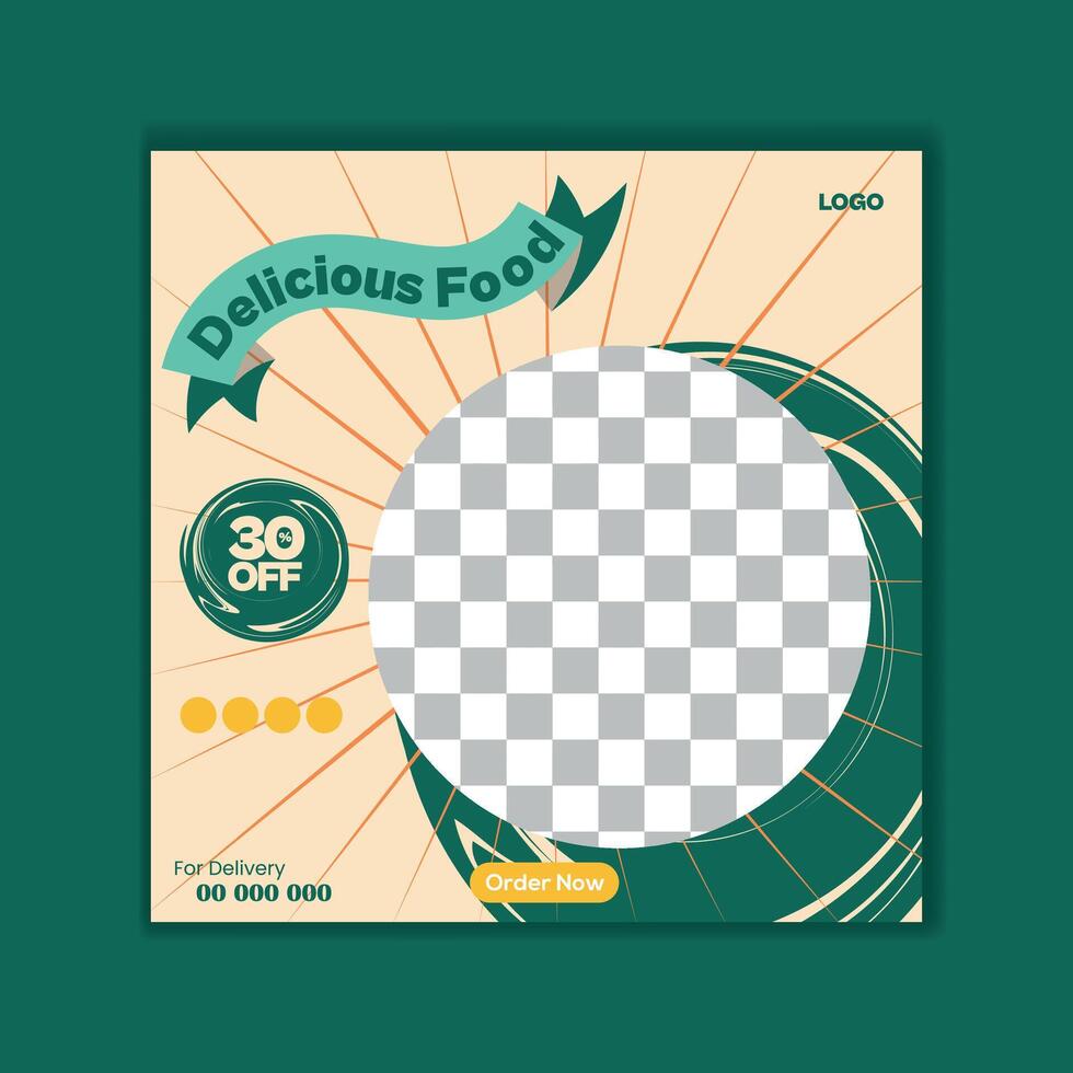 Food Social media Post Design Template vector