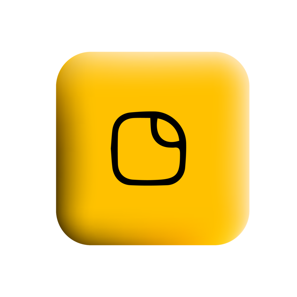 A yellow square button with a black outline png