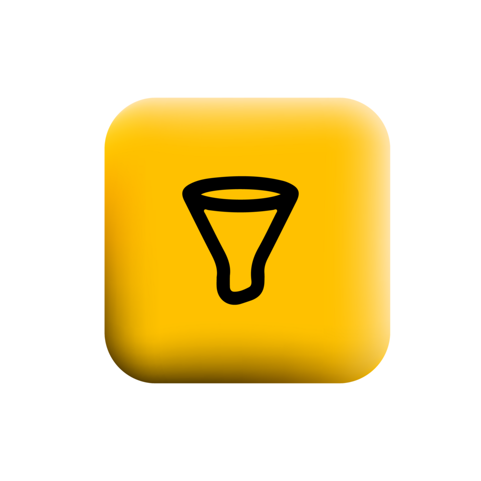 A yellow button with a funnel icon png