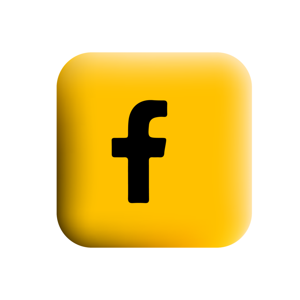 A yellow facebook logo with black background png