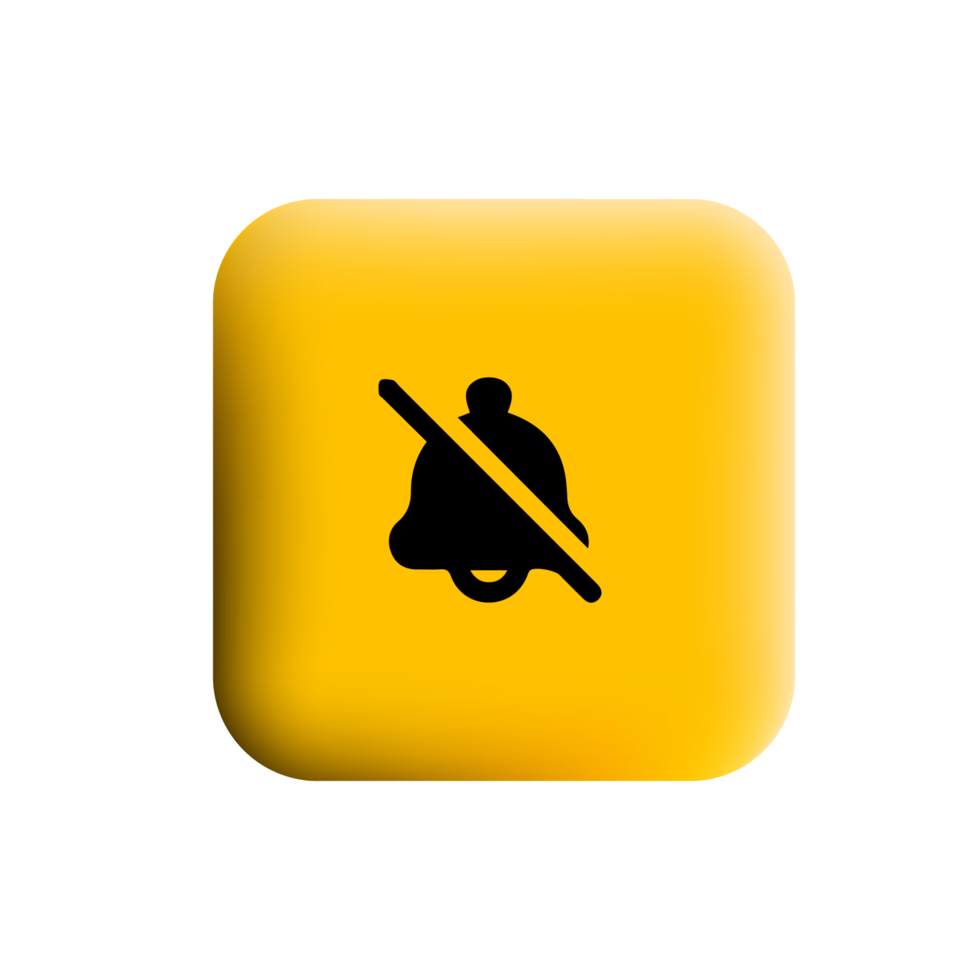 No bell icon on yellow square button png
