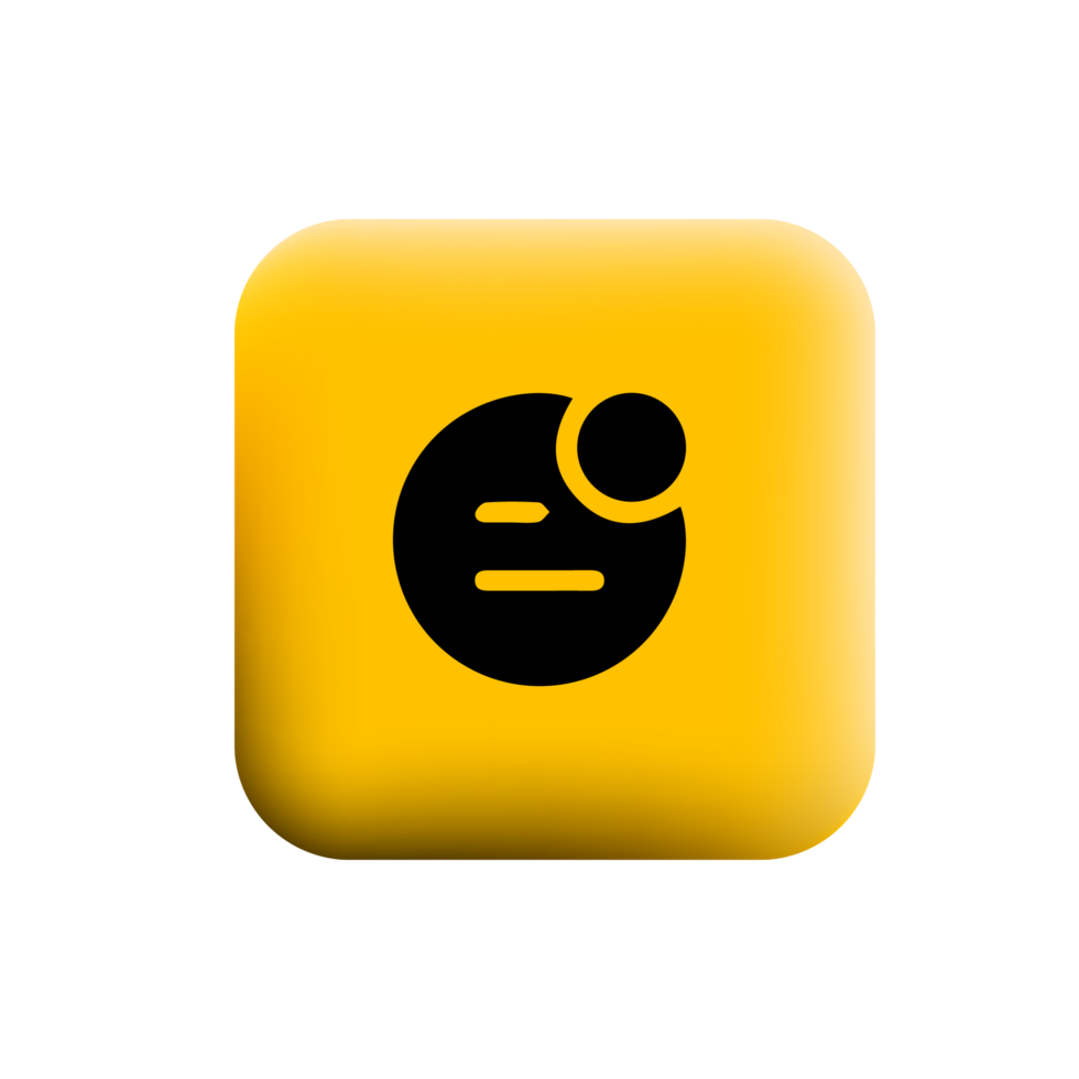 A yellow square with a black circle on it png