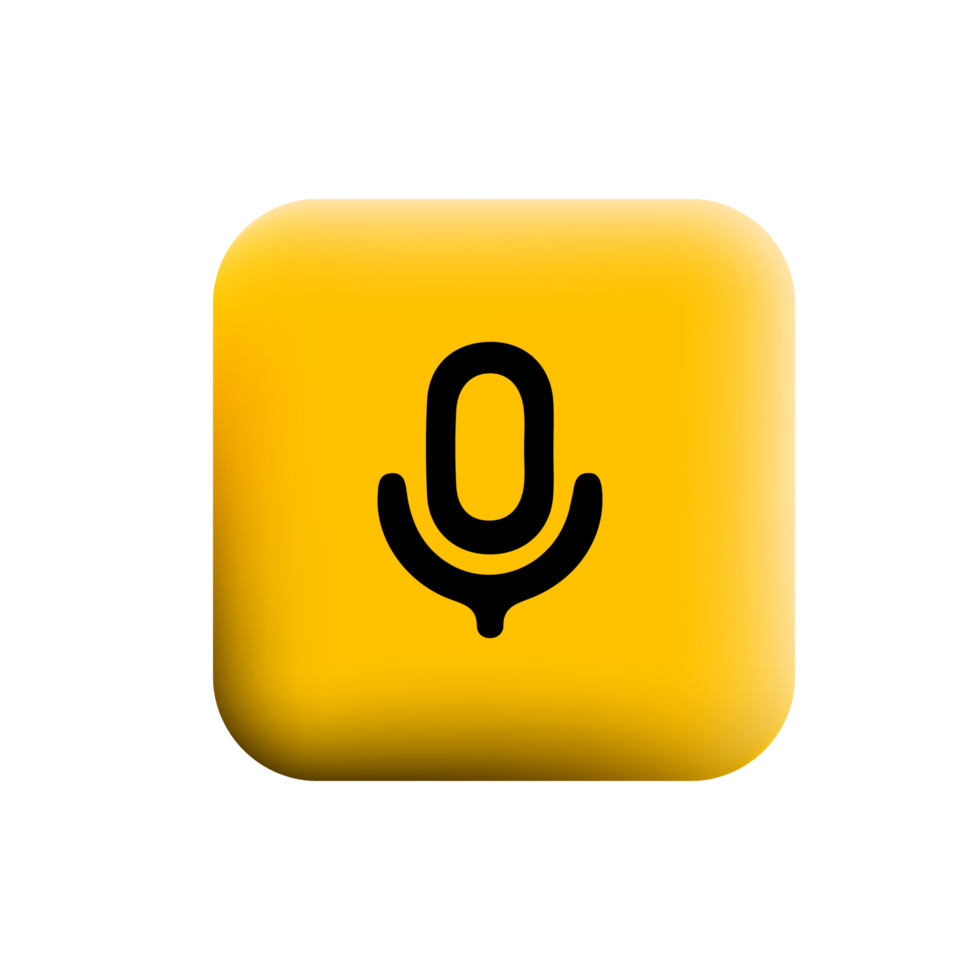A yellow button with a microphone icon png