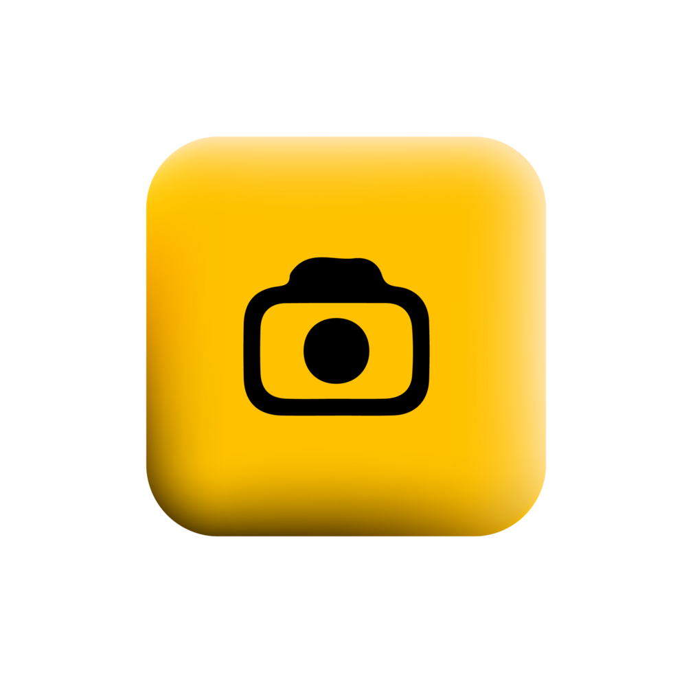 A yellow square button with a camera icon png