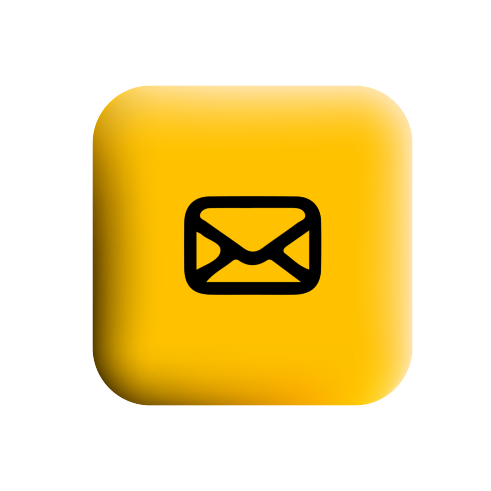 Email icon on yellow square button png