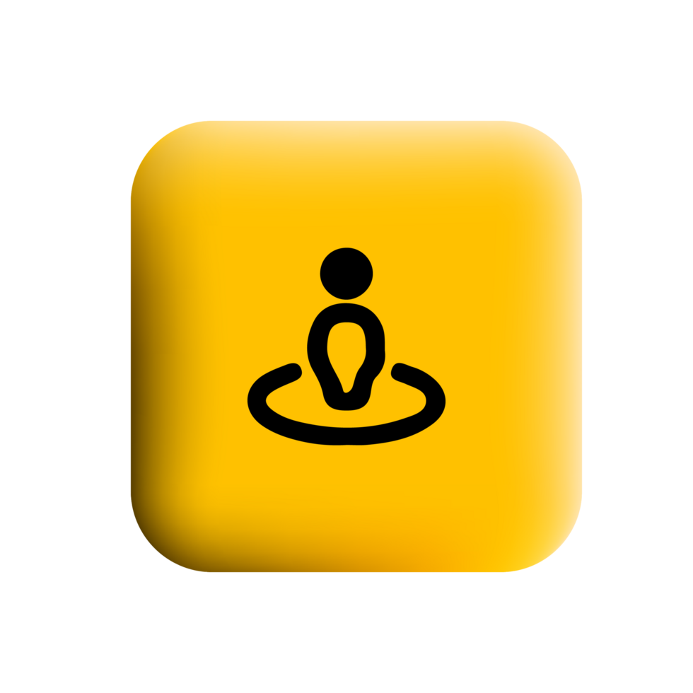 A yellow square button with a black silhouette of a person png
