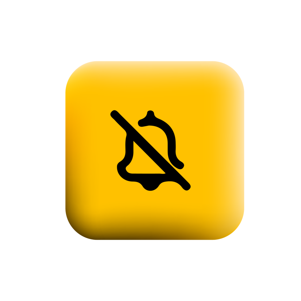 No bell icon on yellow square button png
